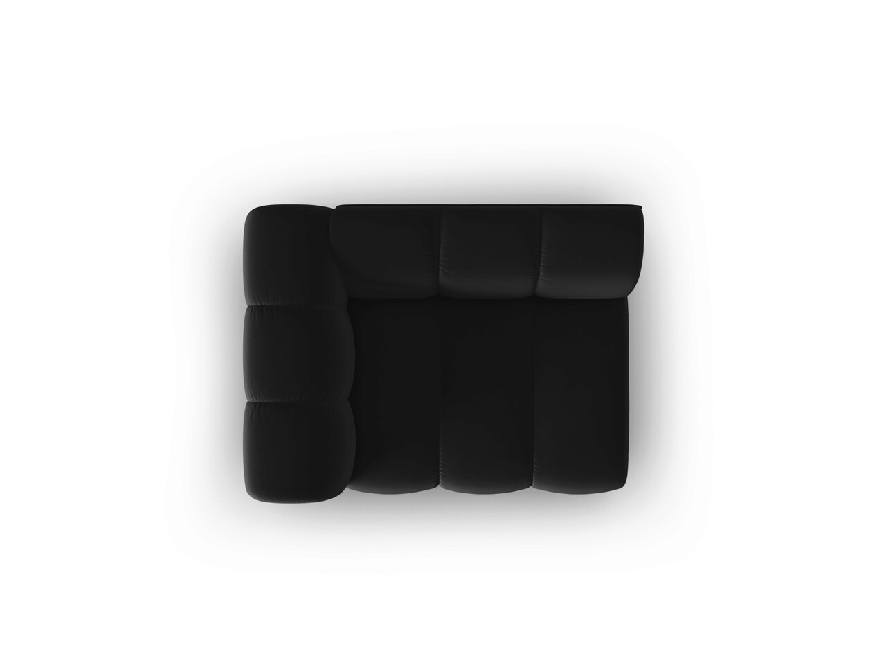 Modul canapea stanga 1 loc, Lupine, Micadoni Home, BL, 114x87x70 cm, catifea, negru - 2 | YEO
