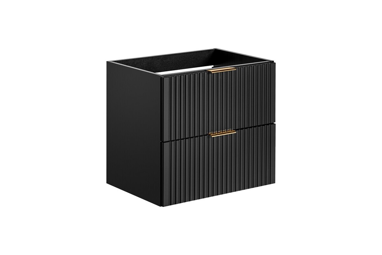 Set dulap de baie cu lavoar si sifon, 60 cm Sky, Adel Black, Comad, MDF/PAL laminat, negru mat — imaginea 4