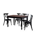 Set masă și scaune extensibile, Fairfax, Albero16, Lemn masiv , Nuc negru