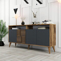 Consola, Hommy Craft, Milan 160, 160x78x35 cm, Nuc / Antracit