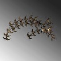Decoratiune de perete, Kirlangic, Metal, Dimensiune: 136 x 75 cm, Aur/Negru