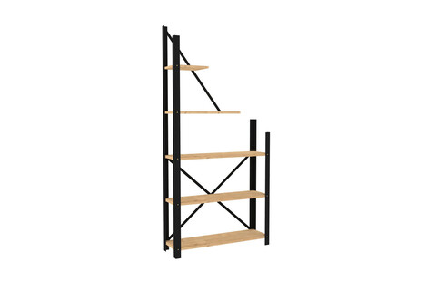Corp biblioteca, Puqa Design, Eagle, 80x169.5x24 cm, PAL, Safir / Negru - 2 | YEO