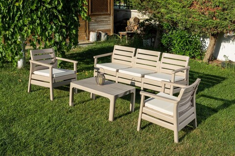 Set mobilier de gradina, Okko, Solemare 185, Bej deșert