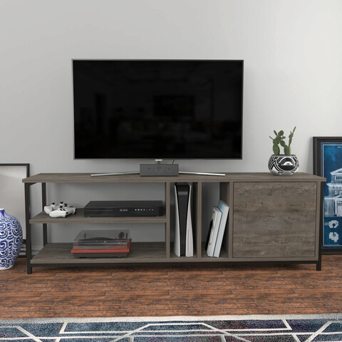 Comoda tv, retricy, oneida, 140x35.3x50.8 cm, pal, negru / gri închis