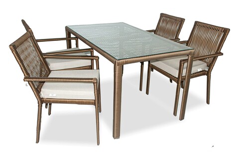 Set mobilier de gradina, jumilla, leros 140, maro inchis