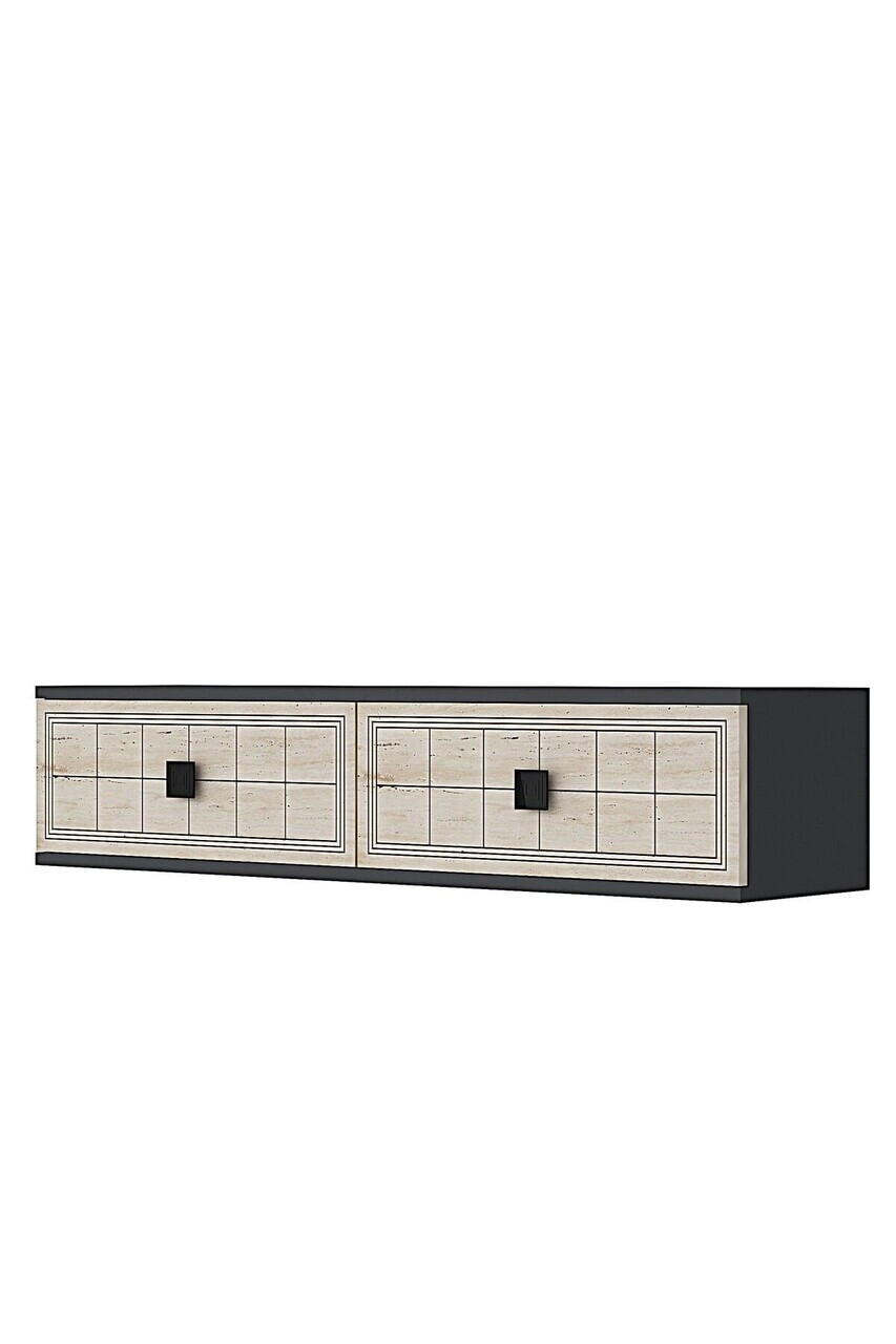 Dulap, Hanah Home, Yuka 120, 120x25.5x29.6 cm, Antracit / Travertin — imaginea 5