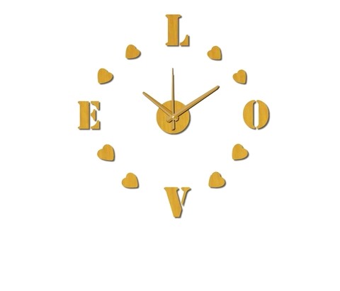 Sticker decorativ cu ceas Love, Mauro Ferretti, 60x60 cm, plastic