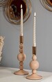 Set 2 suporturi de lumanare Aster, Mauro Ferretti, 10x20 cm, 10x25.5 cm, fier, roz/auriu