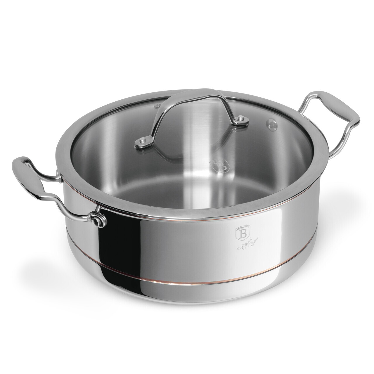 Oala cu capac Berlinger Haus, Copper Touch, 24 cm, inox/aluminiu, argintiu - imagine 7