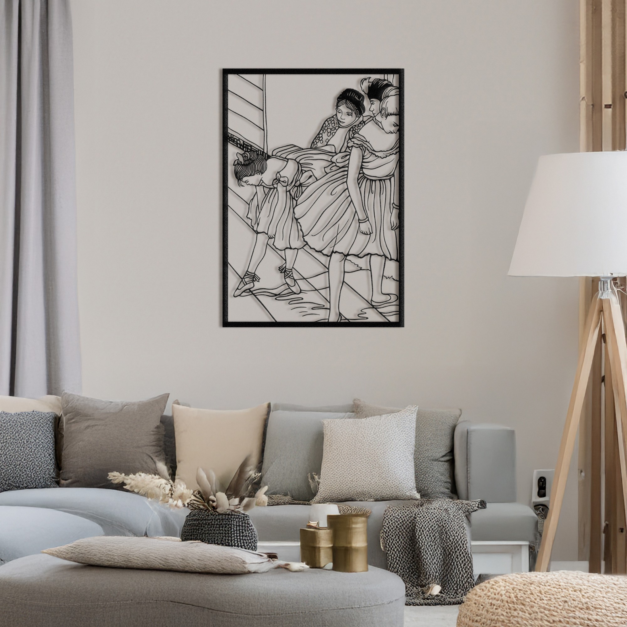 Decoratiune de perete, RT-NMD-065, Dimensiuni: 58,5 x 41 cm, Negru