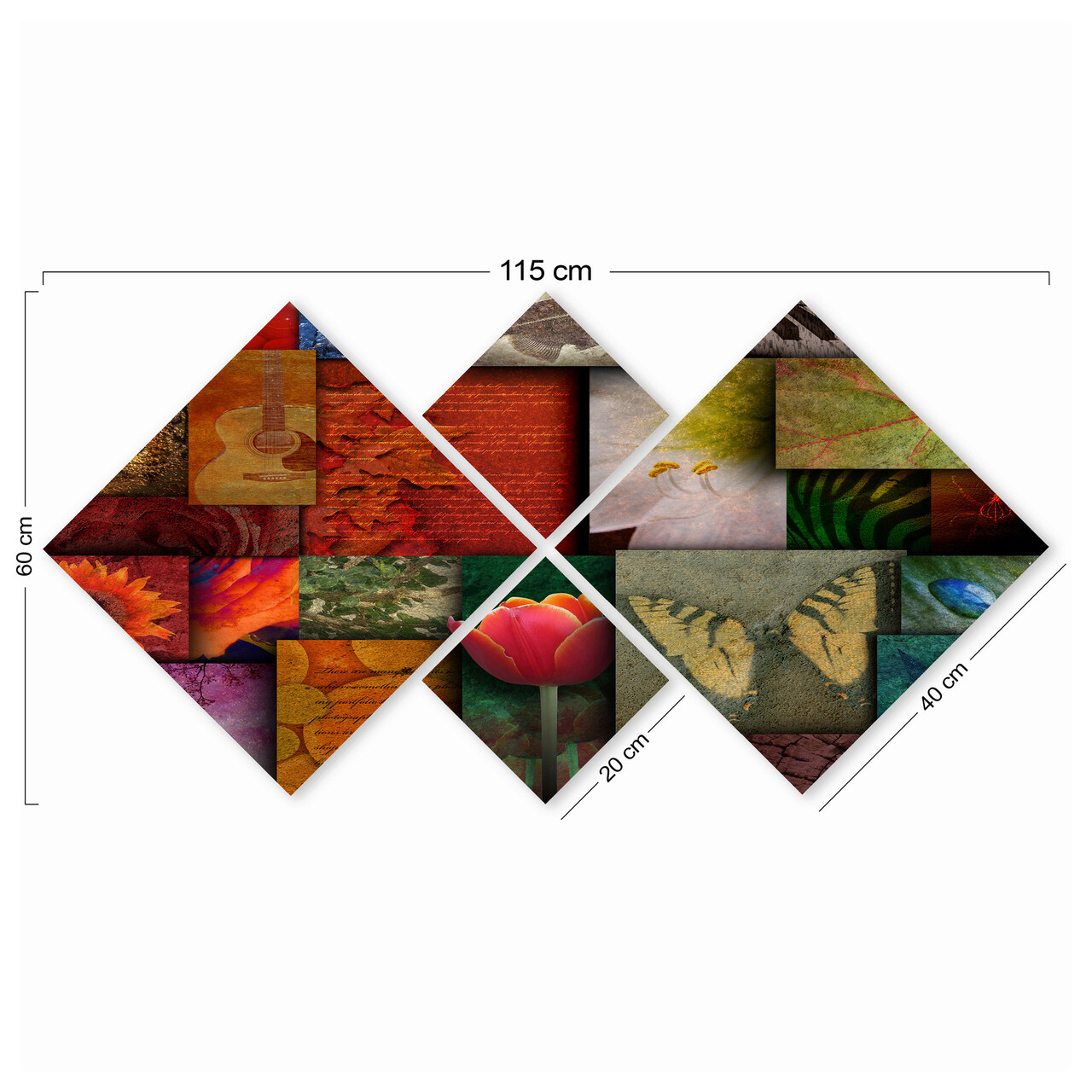 Set 4 tablouri decorative, 4MDF98312126, MDF, Imprimat UV, Multicolor