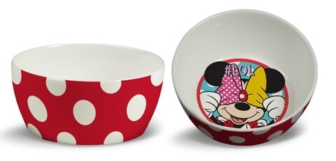 Bol minnie, disney, 12x12x5.5 cm, portelan, rosu