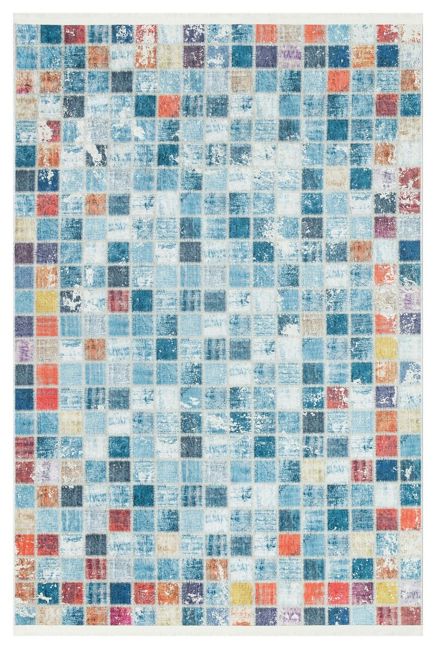 Covor, Sno 204, 80x150 cm, 100% Bumbac/Poliester, Albastru - 2 | YEO