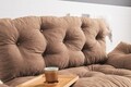 Canapea extensibilă cu 2 locuri, Futon, 859FTN2866, Metal, Maro deschis