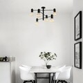 Candelabru Opviq, Hexa - 6941, 33x61 cm, 6 x E27, 40W, negru