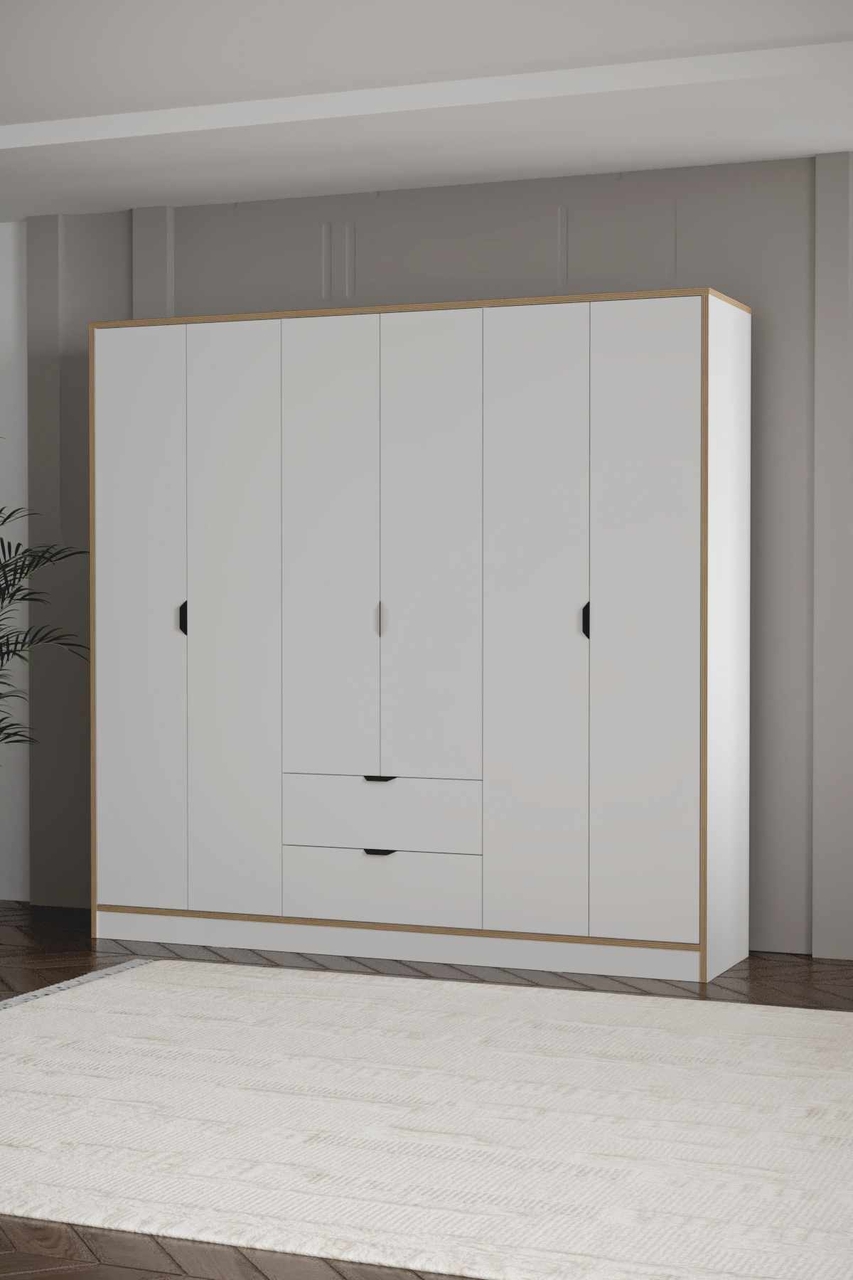 Dulap pentru haine, Hanah Home, Arden 6, 190x182x44 cm, Alb - view 3
