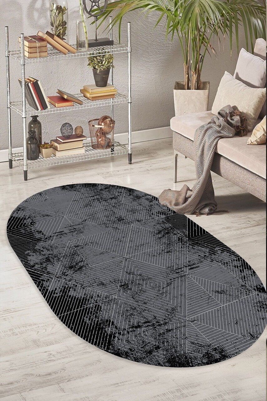 Covor, CLR-0000576-004, 120x250 cm, Poliester, Antracit — imaginea 2