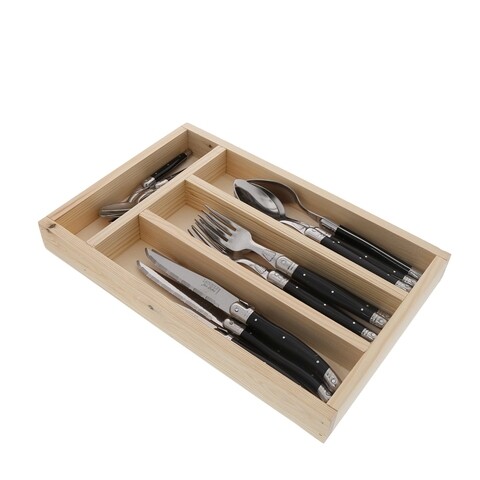 Set tacamuri 24 piese Laguiole, Jean Dubost, inox, negru