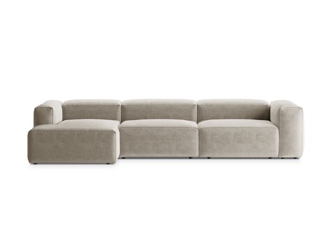 Coltar stanga 4 locuri, Bergamo, Cosmopolitan Design, 344x152x70 cm, tesatura structurata, bej