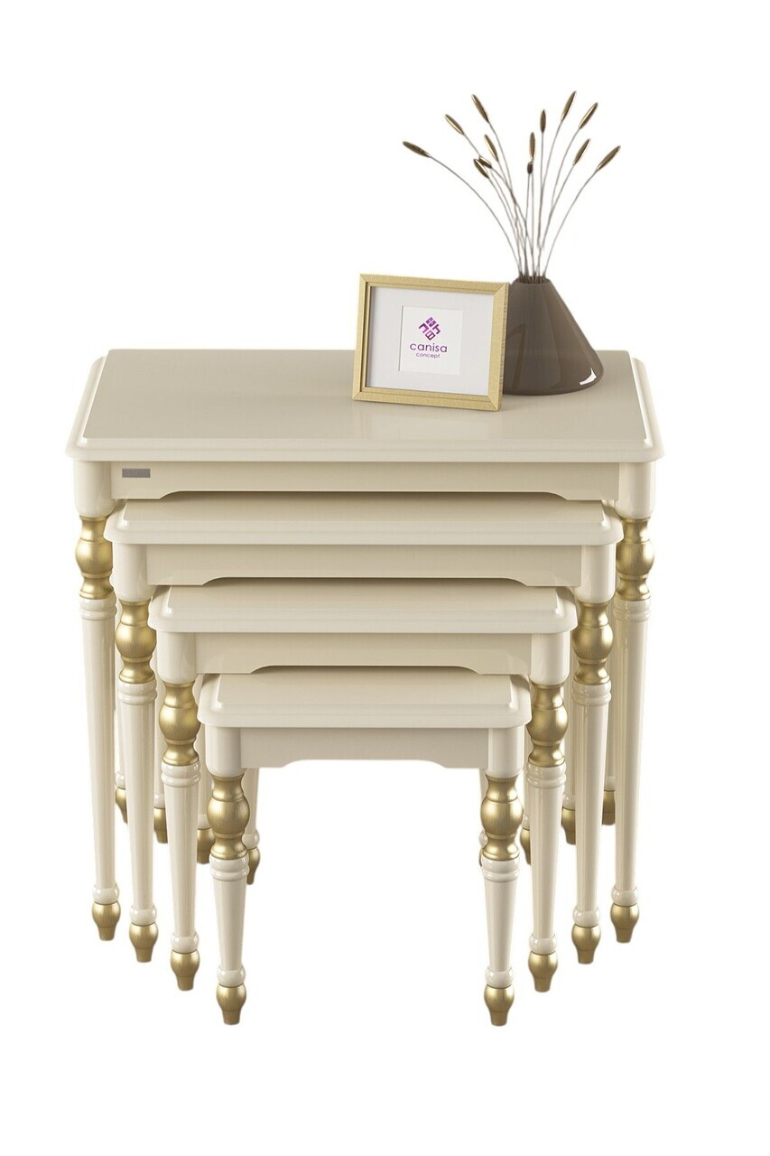 Set masute Nesting 4 piese, Hanah Home, Saray Avangart, Crem — imaginea 2