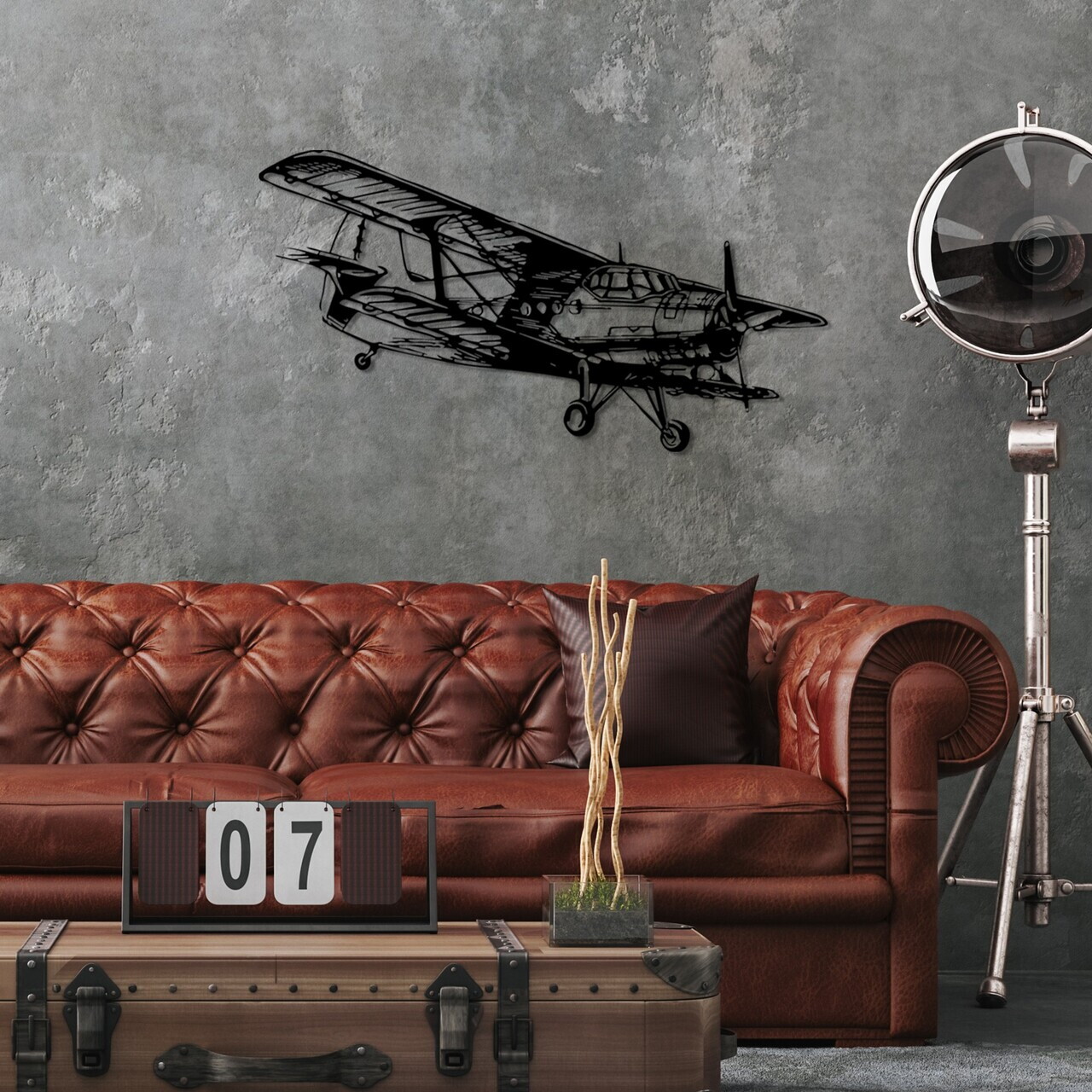 Decoratiune de perete, Aereo-1, Metal, (Grosime: 1,5 mm), Negru — imaginea 3