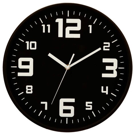 Ceas de perete, 5five, Ø 30 cm, polipropilena/sticla, negru 5five