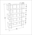Corp biblioteca, Zena Home, Bruti, 120x180x29.6 cm, PAL, Alb/Auriu