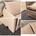 Canapea extensibilă cu 2 locuri, Futon, 859FTN2877, Metal , Bej