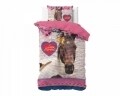 Lenjerie de pat pentru o persoana, Love Horse Pink, Dreamhouse, 2 piese, 100% bumbac, multicolora