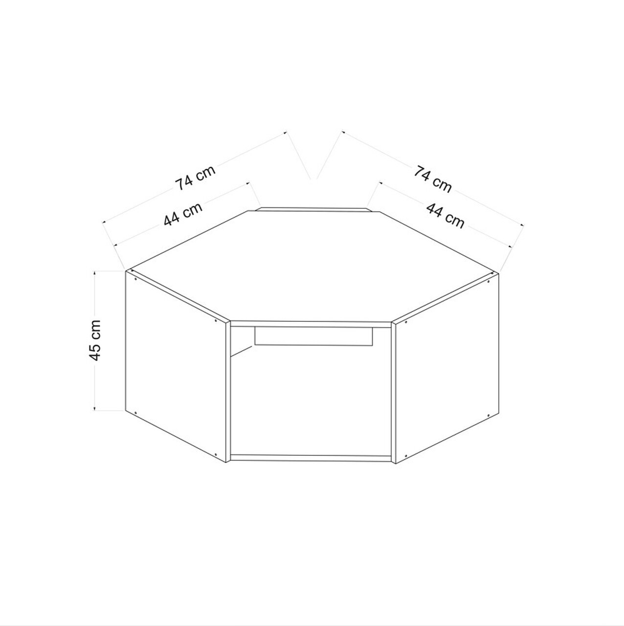 Dulap multifunctional, Hanah Home, Köşe, 74x45x44 cm, Dore — imaginea 7