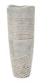 Vaza decorativa Wood Effect, Mauro Ferretti, 18x18x45 cm, polirasina, alb antic