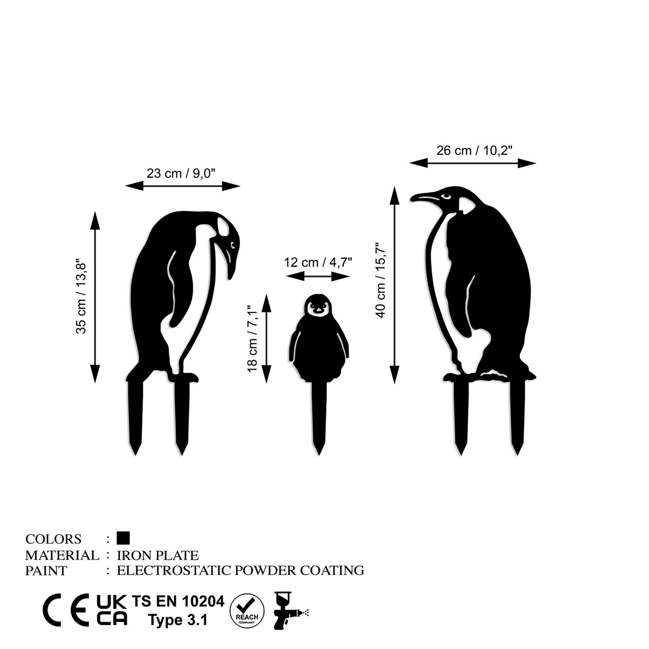 Obiect decorativ de grădină, Fam 03, Negru - imagine 6