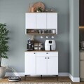 Dulap multifunctional, Hanah Home, JE272, 90.2x140.4x45 cm, Alb/Maro