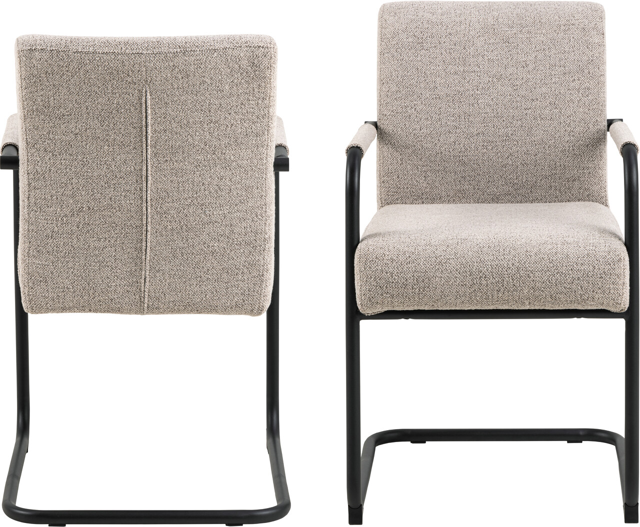 Scaun Adele, Actona, 50.5x64.5x84.5 cm, tesatura Boucle/otel, bej