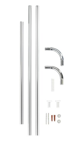 Bara pentru perdea de dus, wenko, universal chrome, Ø 2 cm, aluminiu, gri
