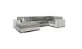 Coltar extensibil stanga 5 locuri ELTAP, Damario, 338x189x78 cm, lemn/poliester, gri/alb