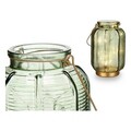 Felinar cu 20 LED-uri, Gift Decor, cu baterii, 13.5 x 13.5 x 22 cm, sticla, verde