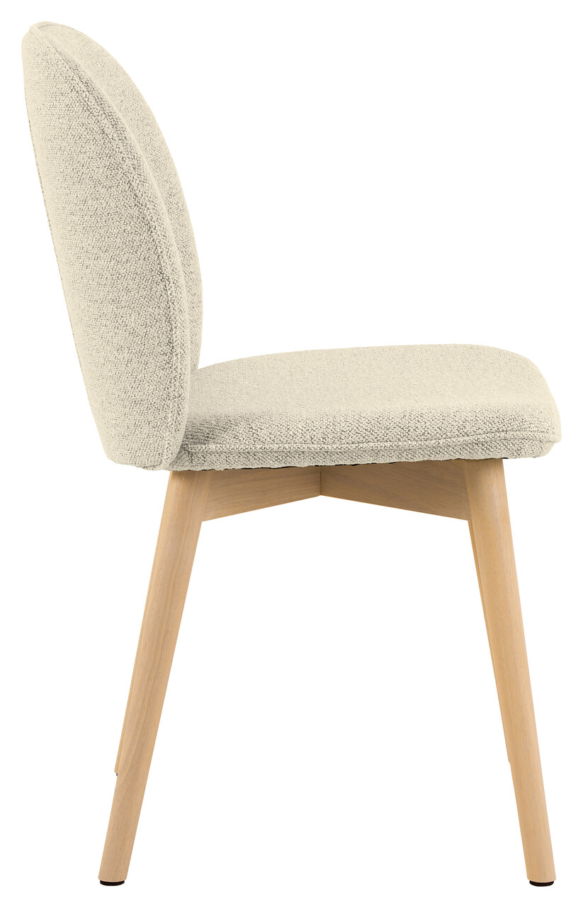Scaun Cindy, Actona, 49x56x89 cm, tesatura Boucle/lemn de stejar, crem - view 7