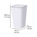 Cos de gunoi pentru baie, Wenko, Candy White, 18 x 18 x 28.5 cm, 6 L, plastic, alb
