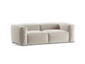 Canapea 2 locuri, Bergamo, Cosmopolitan Design, 224x108x70 cm, tesatura structurata, bej