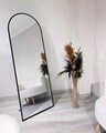 Oglinda Cheval, Hanah Home, Oval 60x180, 60x180x1.5 cm, Negru