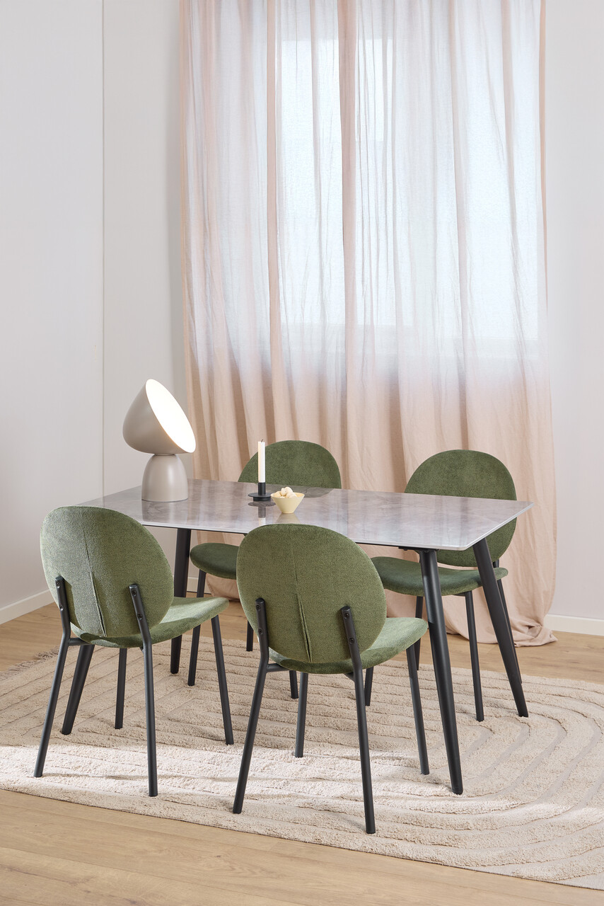 Scaun Cliff, Actona, 50x57.5x87 cm, tesatura structurata/otel, verde forest - view 7