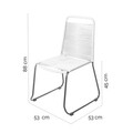 Scaun pentru gradina Antea Dark Legs, 53 x 53 x 88 cm, otel/sfoara, alb