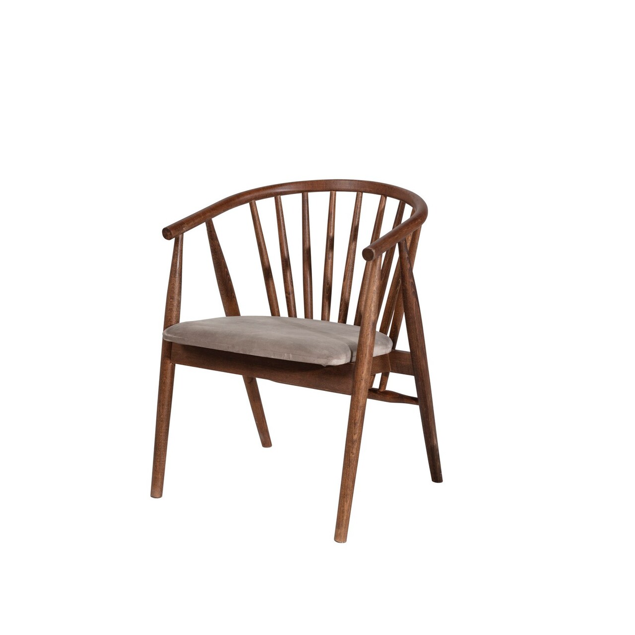 Scaun, Fairfax, Albero48, 55x77x47 cm, Lemn masiv , Nuc / Bej - 2 | YEO