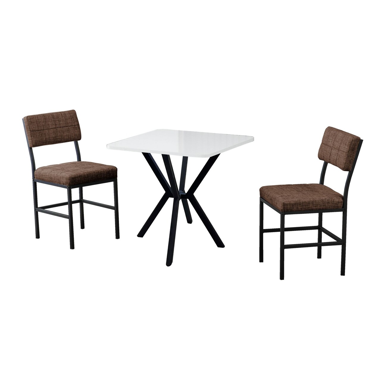 Set masa extensibila si scaune, 3 piese, Hanah Home, Dubai, Maro/Alb - view 2