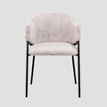 Scaun Prazer, Homla, 60.5x55x78 cm, metal/catifea din poliester, roz