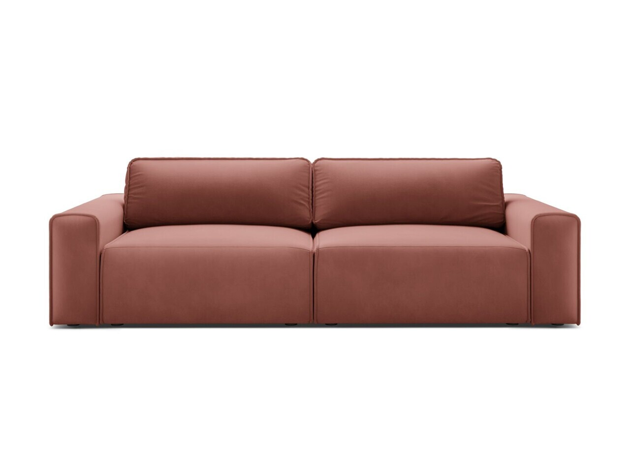 Canapea extensibila 3 locuri, Victor, Micadoni Home, 246x100x83 cm, catifea, roz