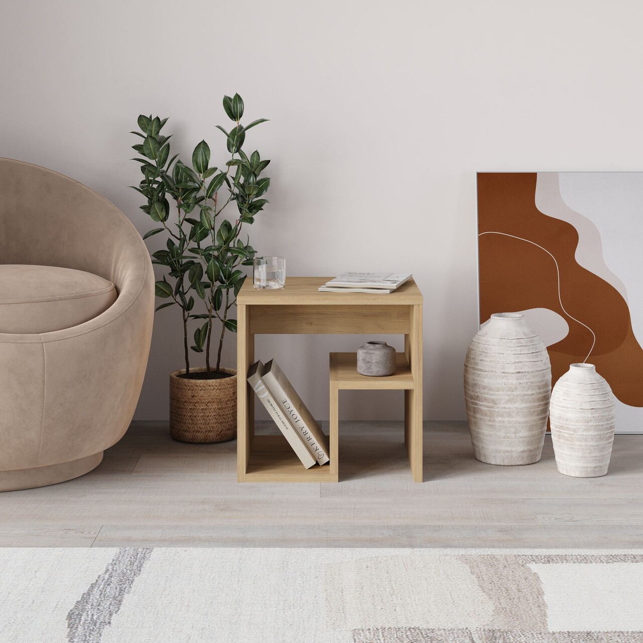 Masuta, Hanah Home, Bon, 40x40x35 cm, Maro - imagine 2