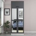 Dulap pentru haine, Minerva, Kale Anthracite, 90x235x52 cm, PAL, Antracit