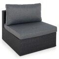 Element central, Miami, L.73.5 l.83 H.65, aluminiu, negru/gri